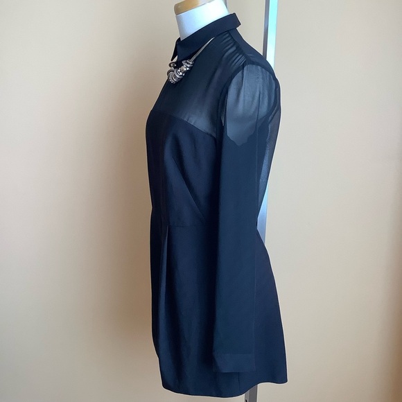 ASOS Black Sheer Detail Romper Size 8 - Picture 3 of 14